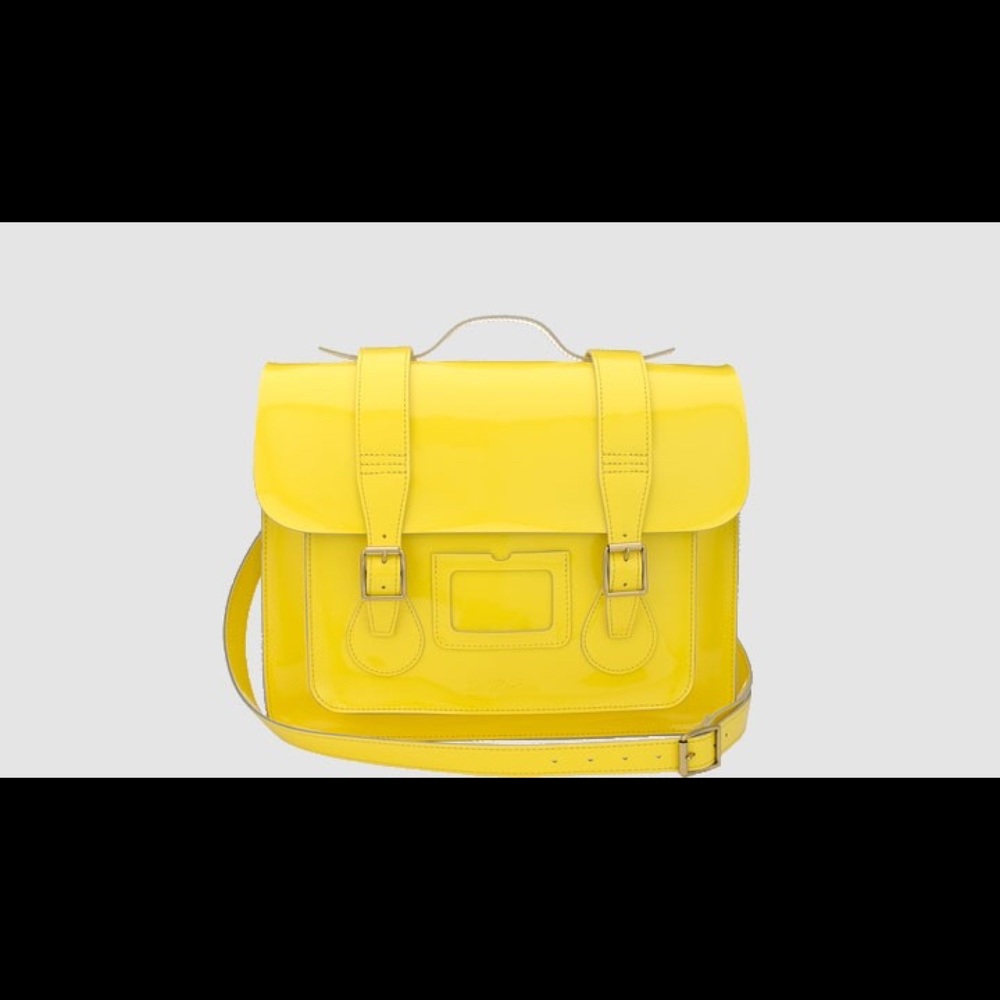 Dr. Marten yellow 15” leather satchel